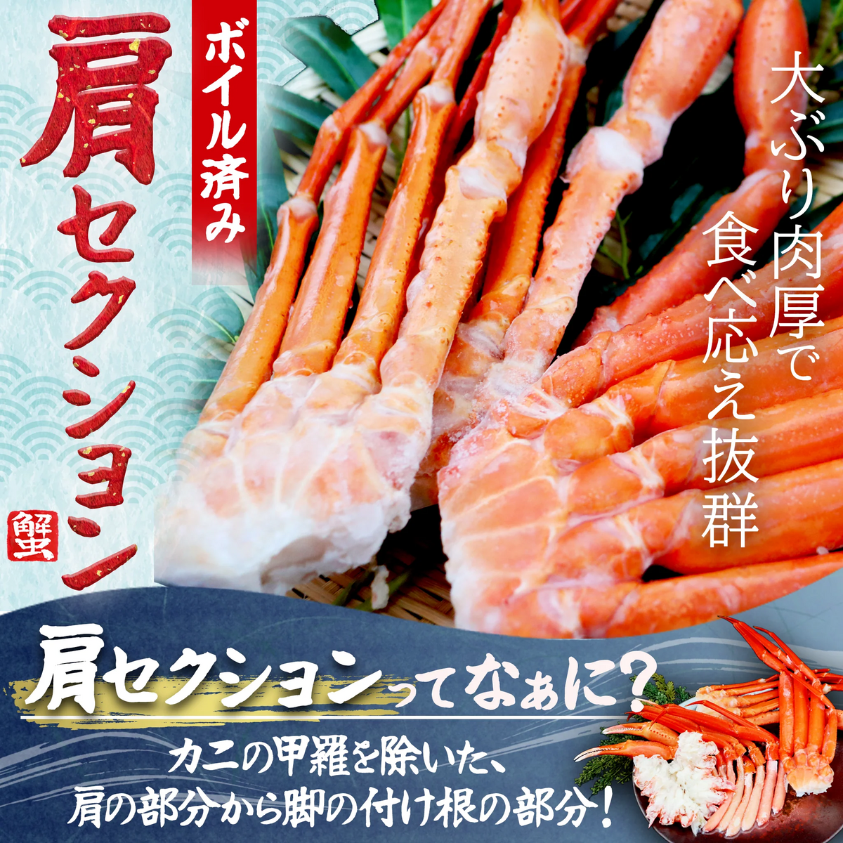 【北海道産】紅ズワイガニ肩セクション 1.0kg